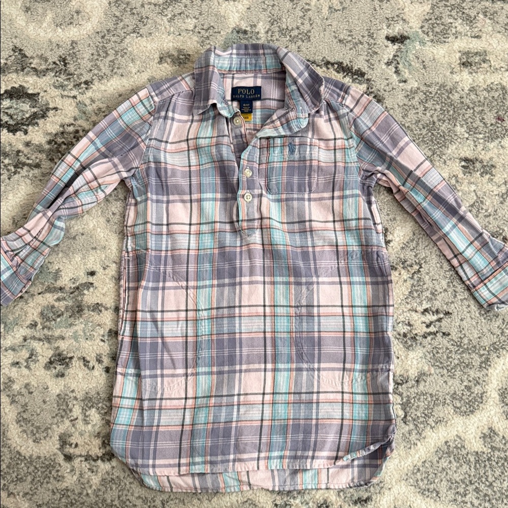Girls Polo Ralph Lauren Plaid Shirt Dress